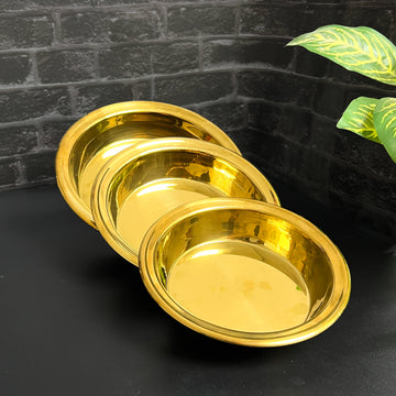 Set of 3 Golden Flat bottom Bowls